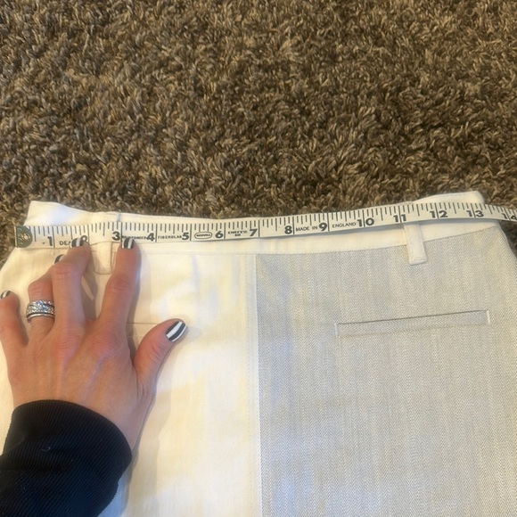 Thakoon White/Grey Colorblocked Denim Button-Down Skirt - Picture 6 of 8